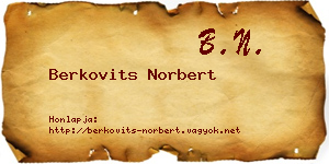 Berkovits Norbert névjegykártya